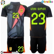 Otroške Nogometnih dresov Španija Unai Simon #23 Vratar Gostujoči EP 2024 Kratki rokavi (+ hlače)